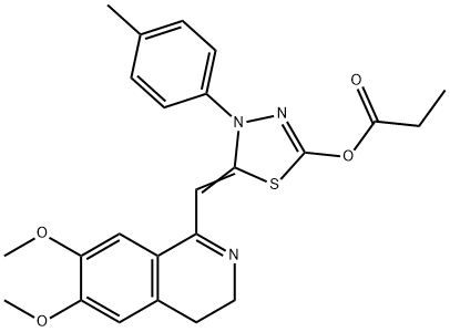 5-[(6,7-dimethoxy-3,4-dihydro-1-isoquinolinyl)methylene]-4-(4-methylphenyl)-4,5-dihydro-1,3,4-thiadiazol-2-yl propionate|