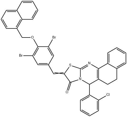 500266-58-0 7-(2-chlorophenyl)-10-[3,5-dibromo-4-(1-naphthylmethoxy)benzylidene]-5,7-dihydro-6H-benzo[h][1,3]thiazolo[2,3-b]quinazolin-9(10H)-one