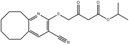 isopropyl 4-[(3-cyano-5,6,7,8,9,10-hexahydrocycloocta[b]pyridin-2-yl)sulfanyl]-3-oxobutanoate Structure