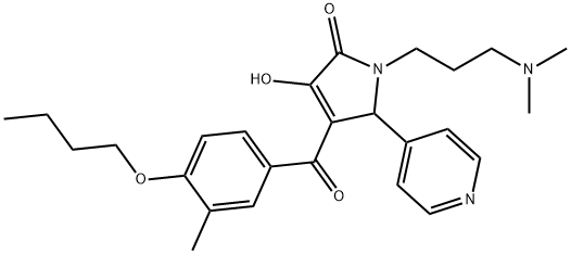 4-(4-butoxy-3-methylbenzoyl)-1-[3-(dimethylamino)propyl]-3-hydroxy-5-pyridin-4-yl-1,5-dihydro-2H-pyrrol-2-one Structure