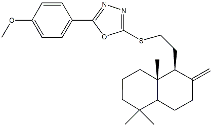 4-(5-{[2-(5,5,8a-trimethyl-2-methylenedecahydro-1-naphthalenyl)ethyl]sulfanyl}-1,3,4-oxadiazol-2-yl)phenyl methyl ether|