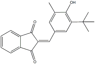 2-(3-tert-butyl-4-hydroxy-5-methylbenzylidene)-1H-indene-1,3(2H)-dione 结构式