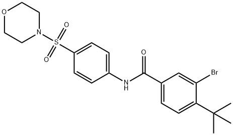 3-bromo-4-tert-butyl-N-[4-(4-morpholinylsulfonyl)phenyl]benzamide Struktur