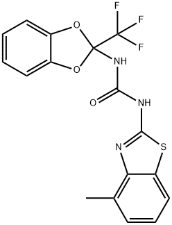 N-(4-methyl-1,3-benzothiazol-2-yl)-N'-[2-(trifluoromethyl)-1,3-benzodioxol-2-yl]urea,501110-41-4,结构式