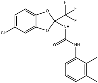 N-[5-chloro-2-(trifluoromethyl)-1,3-benzodioxol-2-yl]-N'-(2,3-dimethylphenyl)urea Struktur