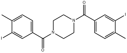 1,4-bis(3-iodo-4-methylbenzoyl)piperazine Struktur