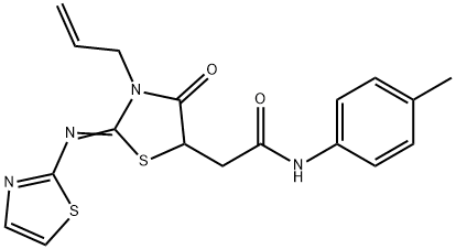 2-[3-allyl-4-oxo-2-(1,3-thiazol-2-ylimino)-1,3-thiazolidin-5-yl]-N-(4-methylphenyl)acetamide Struktur