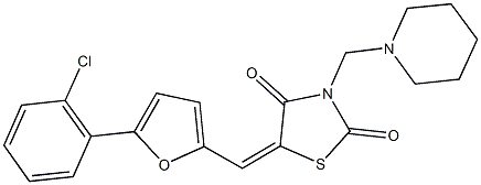 5-{[5-(2-chlorophenyl)-2-furyl]methylene}-3-(1-piperidinylmethyl)-1,3-thiazolidine-2,4-dione Struktur