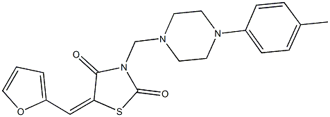 5-(2-furylmethylene)-3-{[4-(4-methylphenyl)-1-piperazinyl]methyl}-1,3-thiazolidine-2,4-dione,501350-39-6,结构式