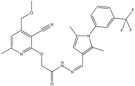 501353-38-4 2-{[3-cyano-4-(methoxymethyl)-6-methyl-2-pyridinyl]oxy}-N'-({2,5-dimethyl-1-[3-(trifluoromethyl)phenyl]-1H-pyrrol-3-yl}methylene)acetohydrazide