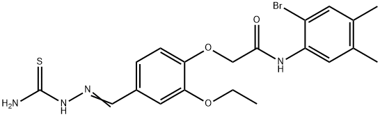 2-{4-[2-(aminocarbothioyl)carbohydrazonoyl]-2-ethoxyphenoxy}-N-(2-bromo-4,5-dimethylphenyl)acetamide Structure