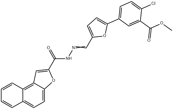 501354-50-3 methyl 2-chloro-5-{5-[2-(naphtho[2,1-b]furan-2-ylcarbonyl)carbohydrazonoyl]-2-furyl}benzoate