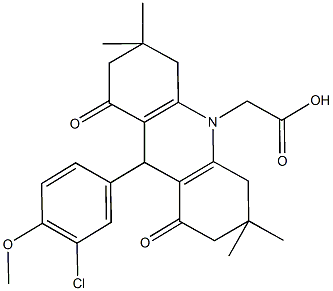 501354-69-4 (9-(3-chloro-4-methoxyphenyl)-3,3,6,6-tetramethyl-1,8-dioxo-2,3,4,5,6,7,8,9-octahydro-10(1H)-acridinyl)acetic acid