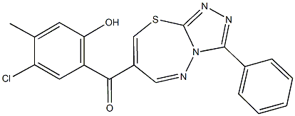 (5-chloro-2-hydroxy-4-methylphenyl)(3-phenyl[1,2,4]triazolo[3,4-b][1,3,4]thiadiazepin-7-yl)methanone 结构式