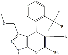 6-amino-3-(methoxymethyl)-4-[2-(trifluoromethyl)phenyl]-1,4-dihydropyrano[2,3-c]pyrazole-5-carbonitrile Structure