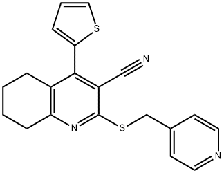 2-[(4-pyridinylmethyl)sulfanyl]-4-(2-thienyl)-5,6,7,8-tetrahydro-3-quinolinecarbonitrile 结构式
