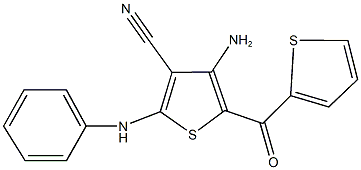 4-amino-2-anilino-5-(2-thienylcarbonyl)-3-thiophenecarbonitrile 化学構造式