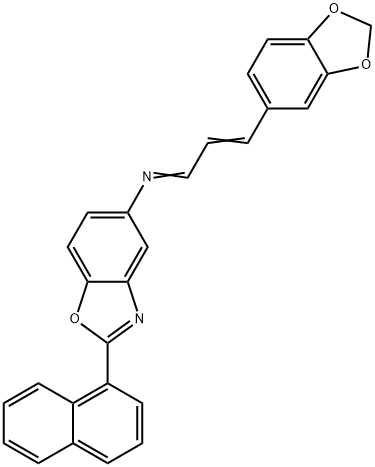 N-[3-(1,3-benzodioxol-5-yl)-2-propenylidene]-N-[2-(1-naphthyl)-1,3-benzoxazol-5-yl]amine Struktur