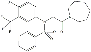 N-[2-(1-azepanyl)-2-oxoethyl]-N-[4-chloro-3-(trifluoromethyl)phenyl]benzenesulfonamide Struktur