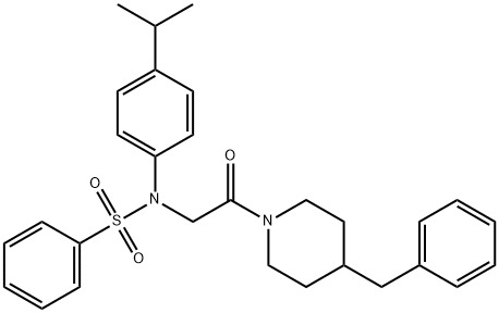 N-[2-(4-benzylpiperidin-1-yl)-2-oxoethyl]-N-(4-isopropylphenyl)benzenesulfonamide Struktur