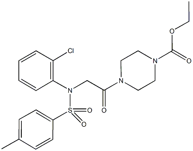 ethyl 4-({2-chloro[(4-methylphenyl)sulfonyl]anilino}acetyl)piperazine-1-carboxylate Struktur