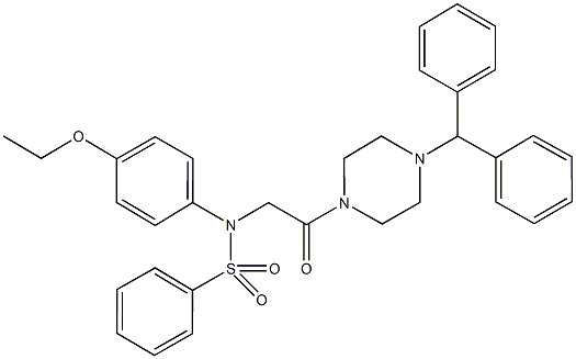 N-[2-(4-benzhydryl-1-piperazinyl)-2-oxoethyl]-N-(4-ethoxyphenyl)benzenesulfonamide Structure