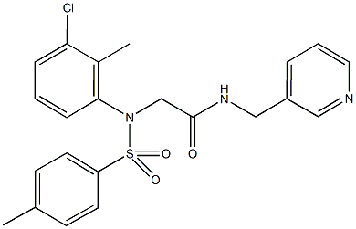 2-{3-chloro-2-methyl[(4-methylphenyl)sulfonyl]anilino}-N-(3-pyridinylmethyl)acetamide,501913-18-4,结构式