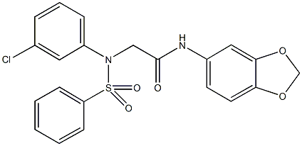 N-(1,3-benzodioxol-5-yl)-2-[3-chloro(phenylsulfonyl)anilino]acetamide Struktur