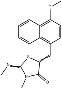 5-[(4-methoxy-1-naphthyl)methylene]-3-methyl-2-(methylimino)-1,3-thiazolidin-4-one Structure