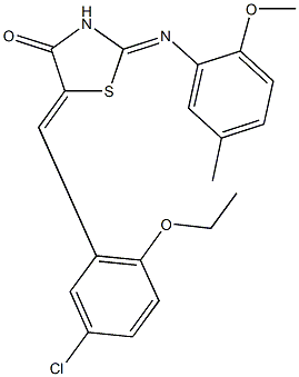 5-(5-chloro-2-ethoxybenzylidene)-2-[(2-methoxy-5-methylphenyl)imino]-1,3-thiazolidin-4-one Structure