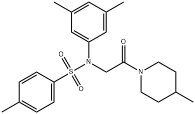 N-(3,5-dimethylphenyl)-4-methyl-N-[2-(4-methyl-1-piperidinyl)-2-oxoethyl]benzenesulfonamide Structure