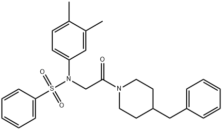 N-[2-(4-benzyl-1-piperidinyl)-2-oxoethyl]-N-(3,4-dimethylphenyl)benzenesulfonamide 化学構造式