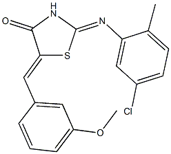 2-[(5-chloro-2-methylphenyl)imino]-5-(3-methoxybenzylidene)-1,3-thiazolidin-4-one,501914-04-1,结构式