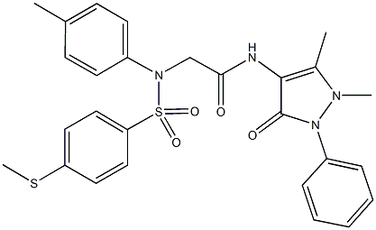 501914-07-4 N-(1,5-dimethyl-3-oxo-2-phenyl-2,3-dihydro-1H-pyrazol-4-yl)-2-(4-methyl{[4-(methylsulfanyl)phenyl]sulfonyl}anilino)acetamide