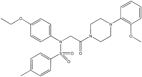 N-(4-ethoxyphenyl)-N-{2-[4-(2-methoxyphenyl)piperazin-1-yl]-2-oxoethyl}-4-methylbenzenesulfonamide 结构式