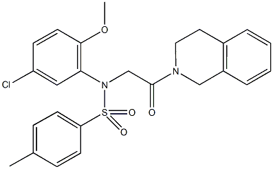 N-(5-chloro-2-methoxyphenyl)-N-[2-(3,4-dihydro-2(1H)-isoquinolinyl)-2-oxoethyl]-4-methylbenzenesulfonamide 结构式