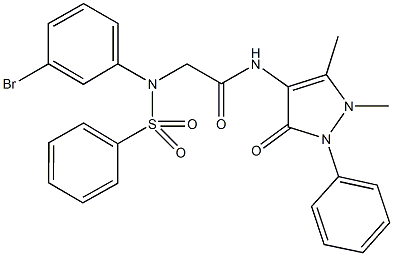 2-[3-bromo(phenylsulfonyl)anilino]-N-(1,5-dimethyl-3-oxo-2-phenyl-2,3-dihydro-1H-pyrazol-4-yl)acetamide,501914-19-8,结构式