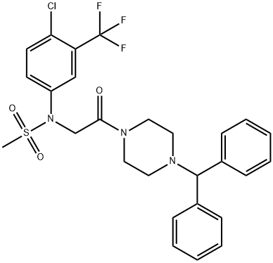 N-[2-(4-benzhydryl-1-piperazinyl)-2-oxoethyl]-N-[4-chloro-3-(trifluoromethyl)phenyl]methanesulfonamide|