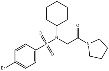 4-bromo-N-cyclohexyl-N-[2-oxo-2-(1-pyrrolidinyl)ethyl]benzenesulfonamide Struktur