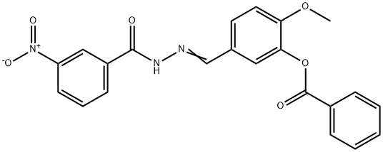 5-(2-{3-nitrobenzoyl}carbohydrazonoyl)-2-methoxyphenyl benzoate 结构式