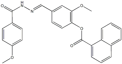 2-methoxy-4-[2-(4-methoxybenzoyl)carbohydrazonoyl]phenyl 1-naphthoate,501914-87-0,结构式