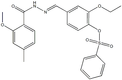 2-ethoxy-4-[2-(2-methoxy-4-methylbenzoyl)carbohydrazonoyl]phenyl benzenesulfonate|