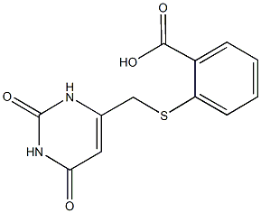 2-{[(2,6-dioxo-1,2,3,6-tetrahydro-4-pyrimidinyl)methyl]sulfanyl}benzoic acid 化学構造式