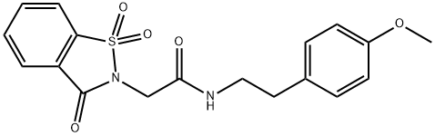 2-(1,1-dioxido-3-oxo-1,2-benzisothiazol-2(3H)-yl)-N-[2-(4-methoxyphenyl)ethyl]acetamide,503284-78-4,结构式