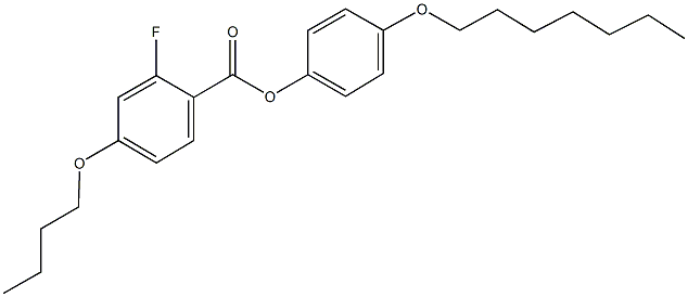 4-(heptyloxy)phenyl 4-butoxy-2-fluorobenzoate 化学構造式