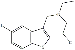 N-(2-chloroethyl)-N-ethyl-N-[(5-iodo-1-benzothien-3-yl)methyl]amine Struktur