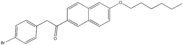 2-(4-bromophenyl)-1-[6-(hexyloxy)-2-naphthyl]ethanone 结构式