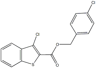 4-chlorobenzyl 3-chloro-1-benzothiophene-2-carboxylate 化学構造式