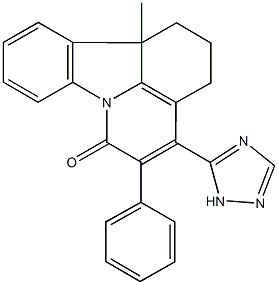 11b-methyl-5-phenyl-4-(1H-1,2,4-triazol-5-yl)-1,2,3,11b-tetrahydro-6H-pyrido[3,2,1-jk]carbazol-6-one,503426-35-5,结构式