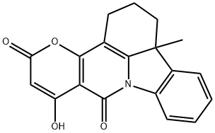 7-hydroxy-13b-methyl-1,2,3,13b-tetrahydro-5H,8H-pyrano[2',3':4,5]pyrido[3,2,1-jk]carbazole-5,8-dione 结构式